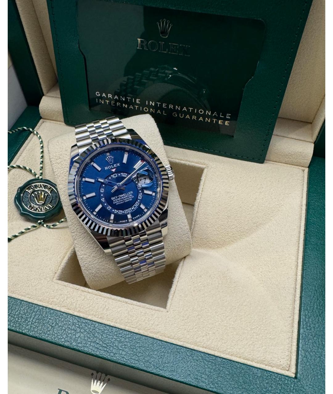 ROLEX Синие часы из белого золота, фото 3