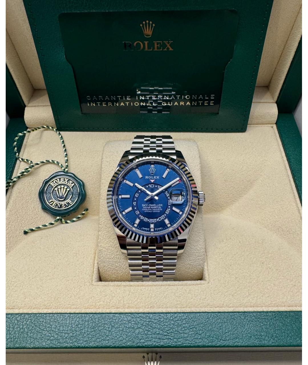 ROLEX Синие часы из белого золота, фото 2
