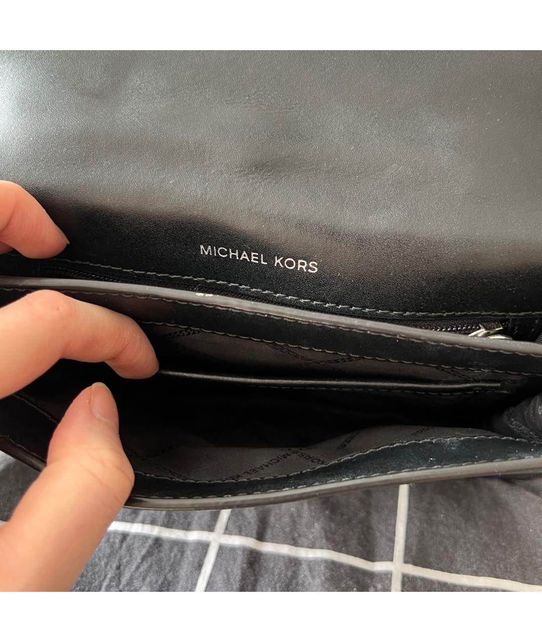 MICHAEL KORS Черная сумка через плечо из искусственной кожи, фото 5