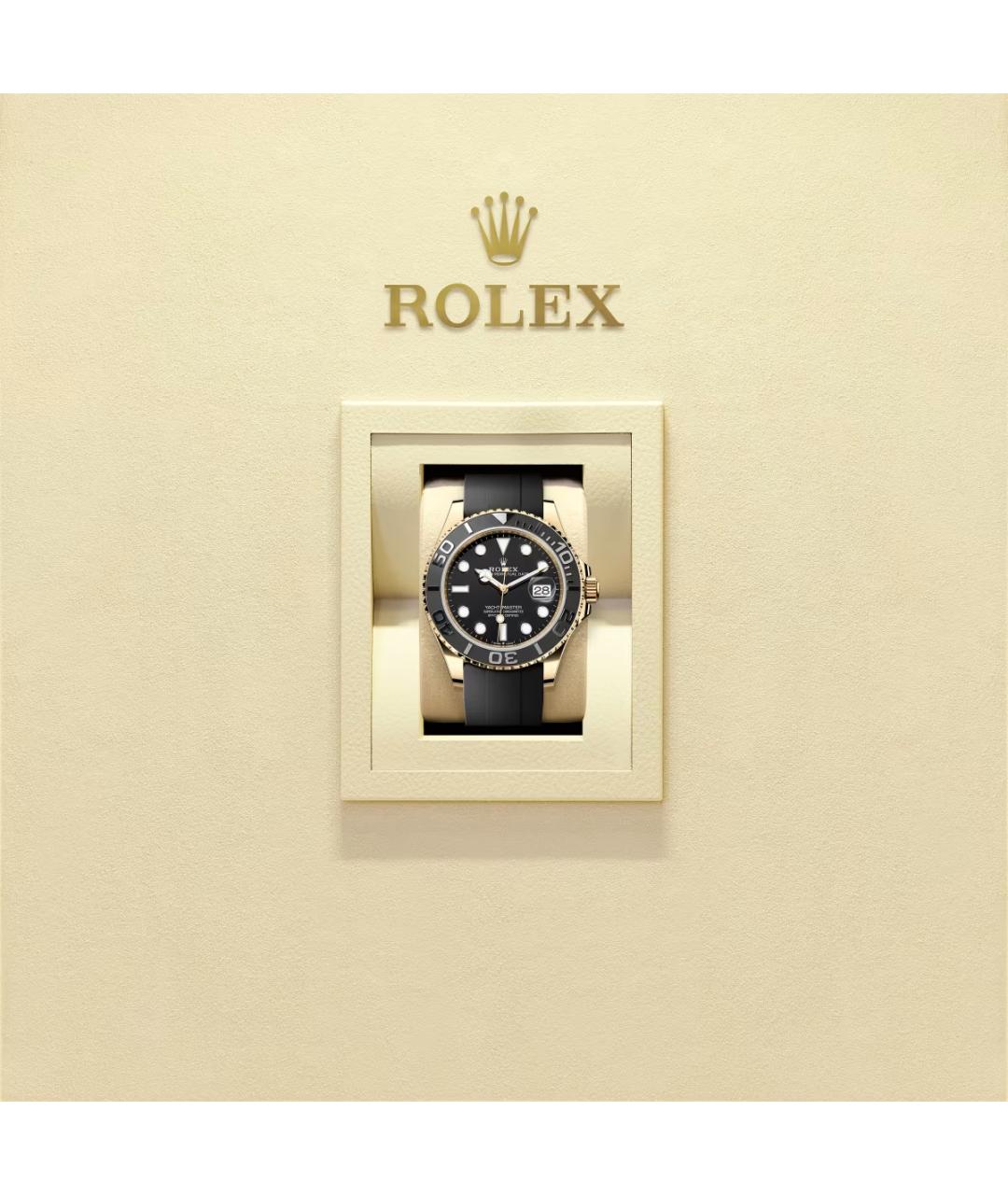 ROLEX Черные часы из желтого золота, фото 2