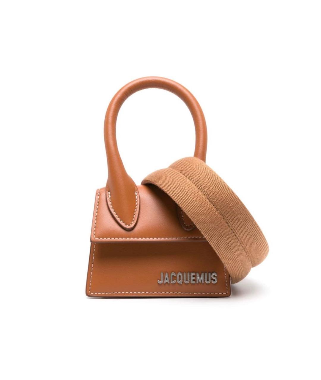 JACQUEMUS Коричневая кожаная сумка через плечо, фото 1