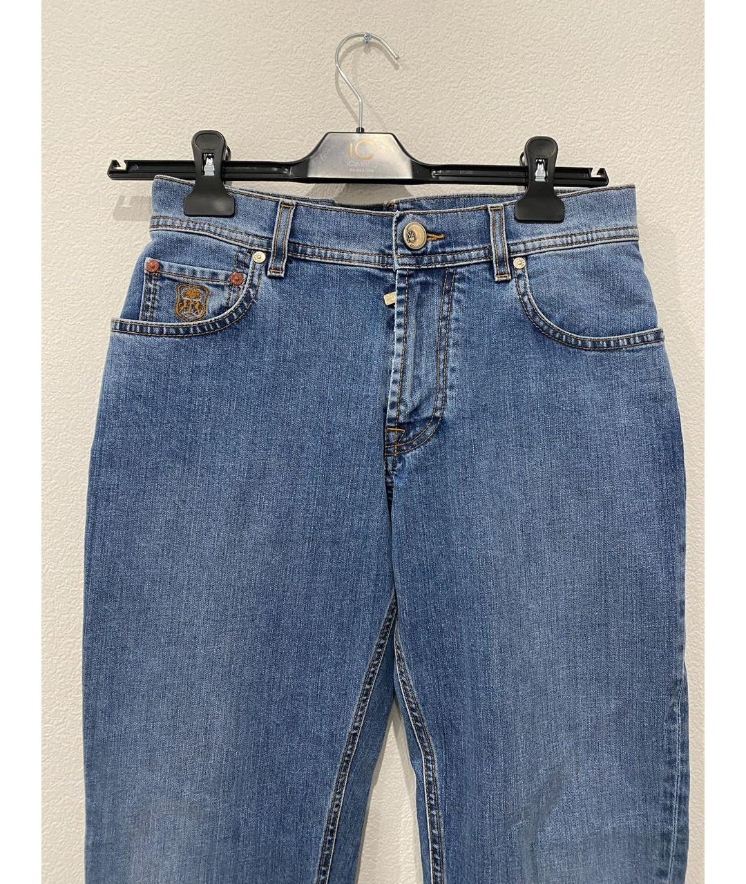 CORNELIANI Голубые прямые джинсы, фото 4