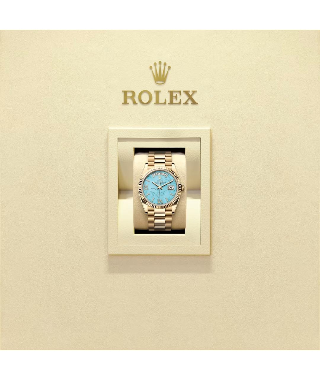 ROLEX Бирюзовые часы из желтого золота, фото 2