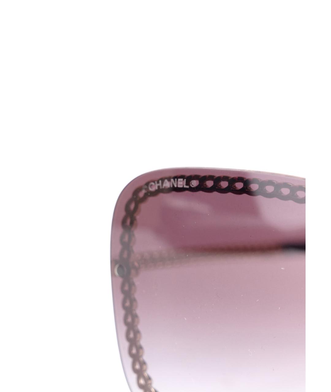 CHANEL PRE-OWNED Розовые металлические солнцезащитные очки, фото 3
