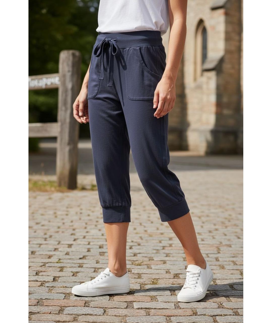 LIU JO Черные хлопко-эластановые капри, фото 8