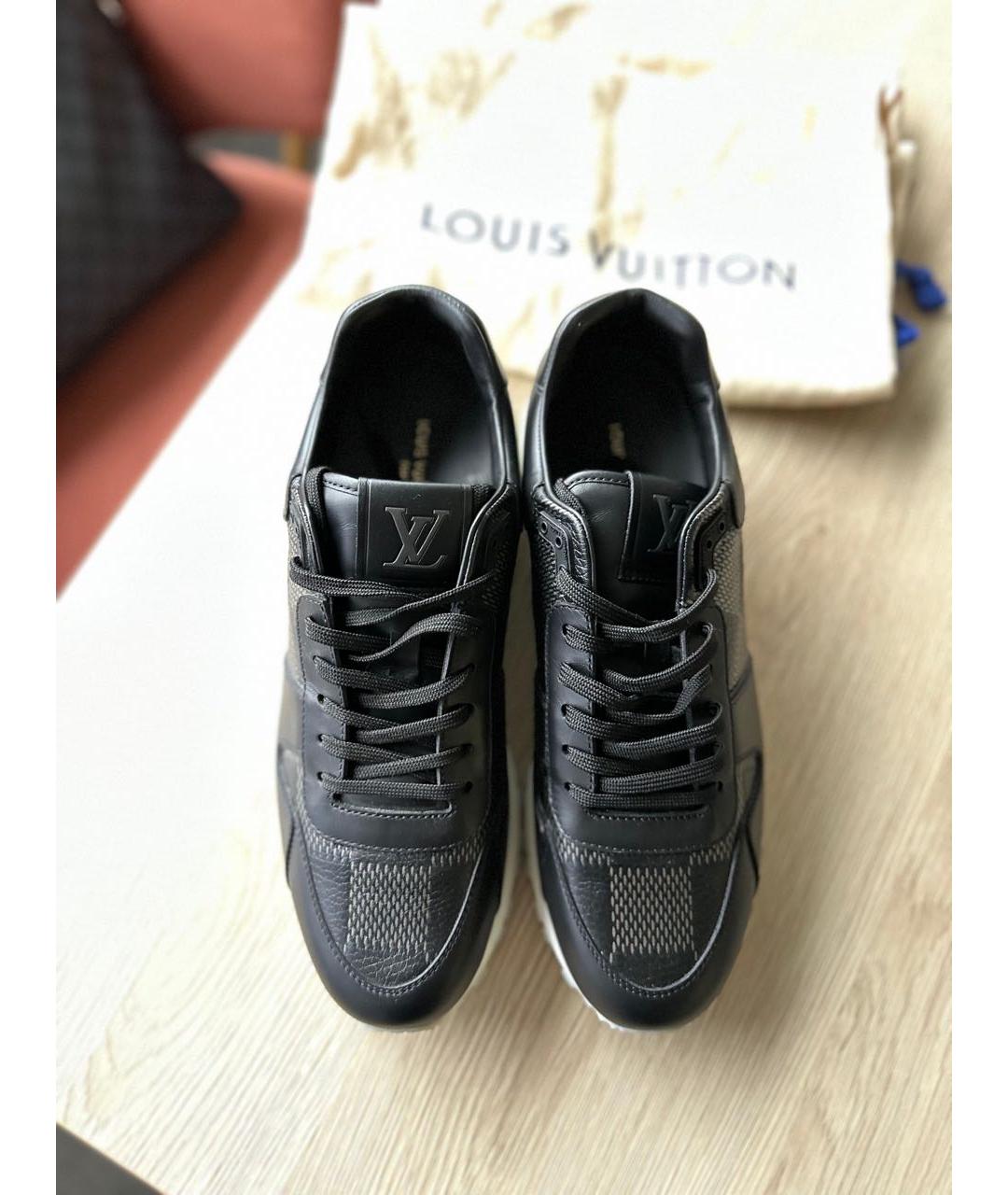 LOUIS VUITTON Черные кожаные низкие кроссовки / кеды, фото 2