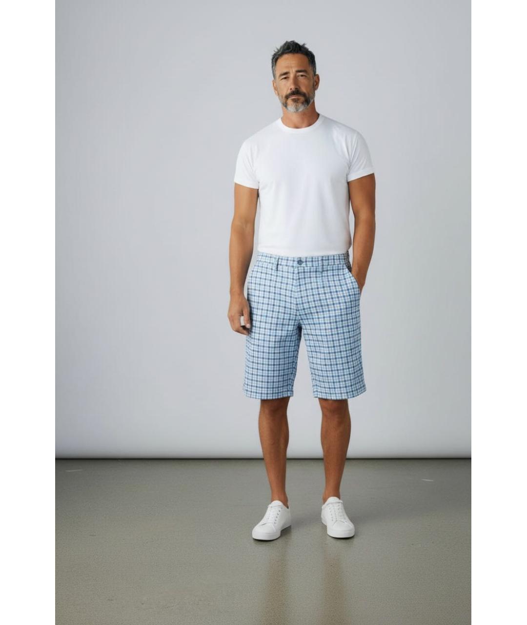 HUGO BOSS Голубые хлопковые шорты, фото 8