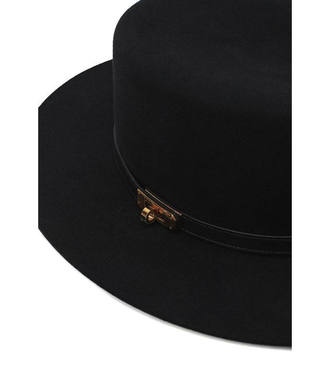 HERMES Черная шерстяная шляпа, фото 3