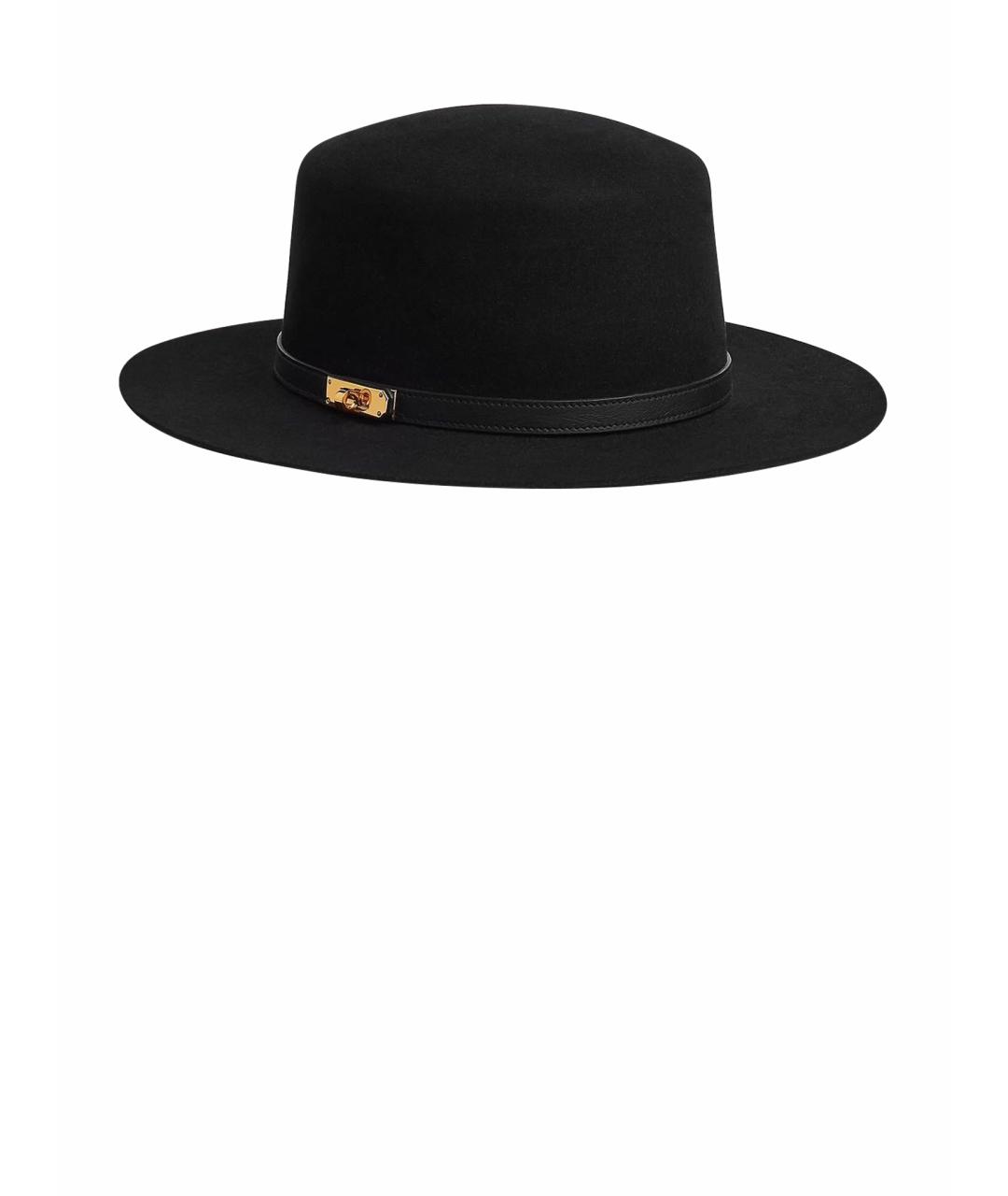 HERMES Черная шерстяная шляпа, фото 1