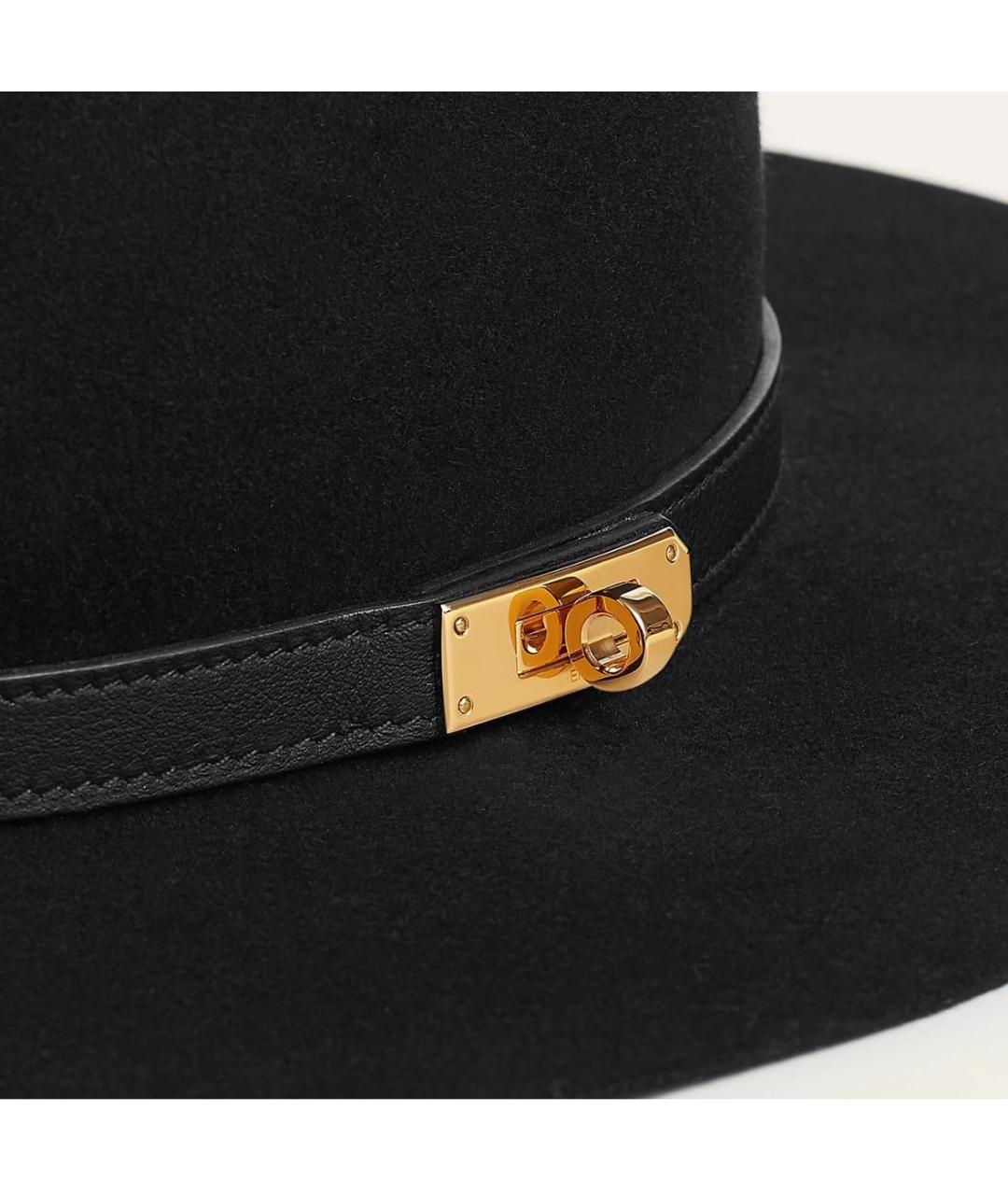 HERMES Черная шерстяная шляпа, фото 4