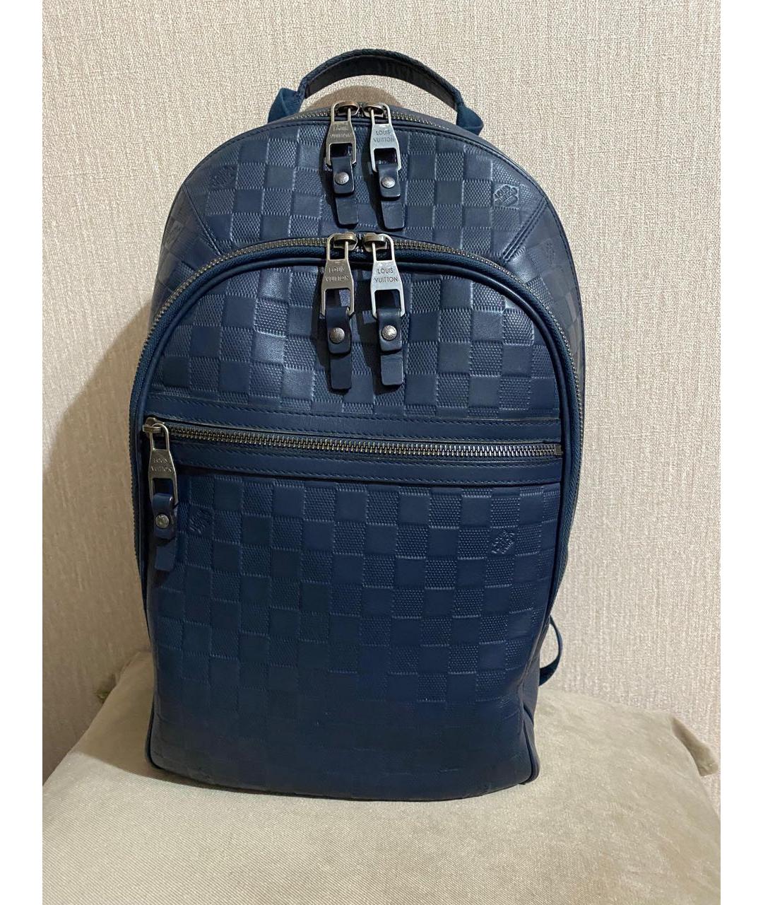 LOUIS VUITTON PRE-OWNED Темно-синий кожаный рюкзак, фото 7