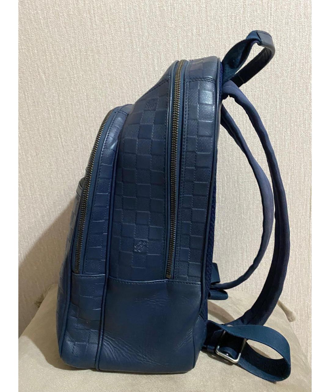 LOUIS VUITTON PRE-OWNED Темно-синий кожаный рюкзак, фото 3