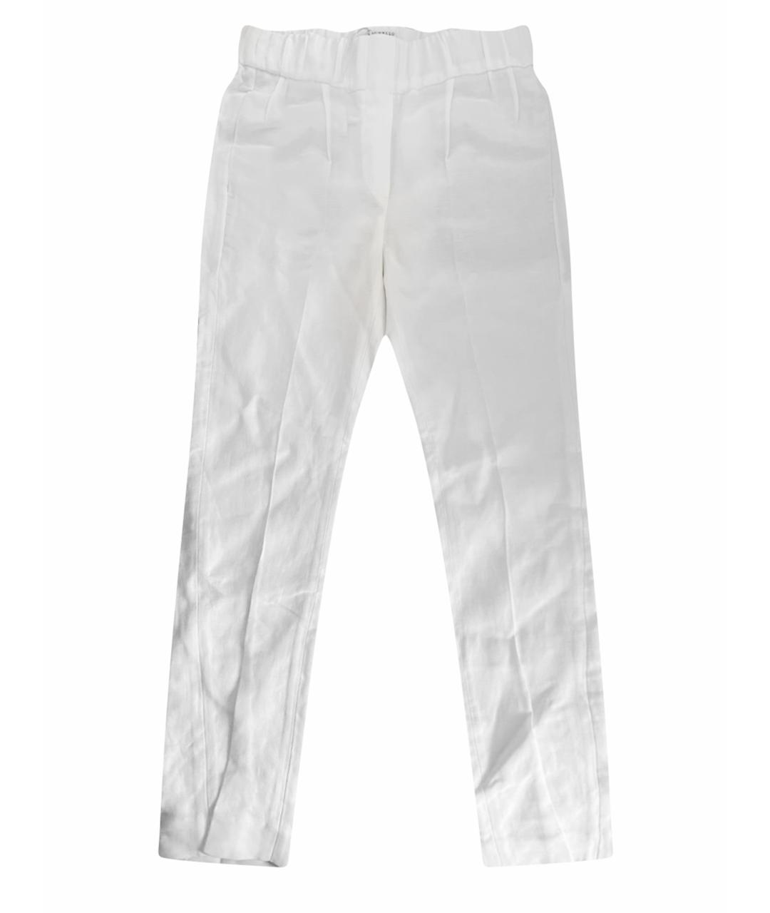 BRUNELLO CUCINELLI Белые вискозные брюки узкие, фото 1