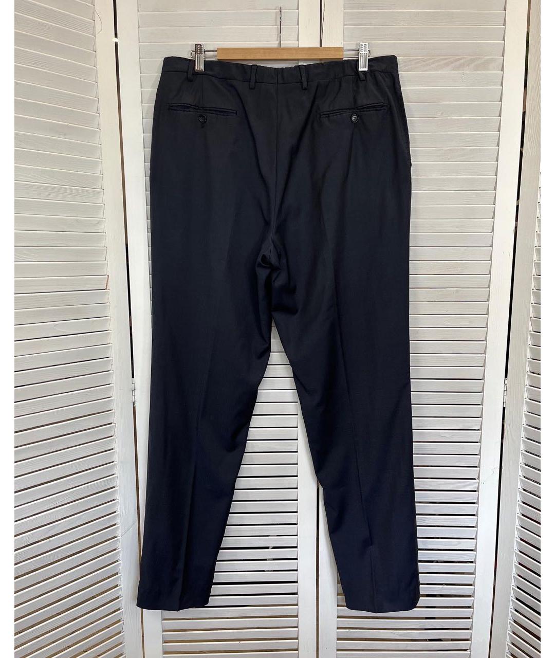 CANALI Темно-синие шерстяные классические брюки, фото 2
