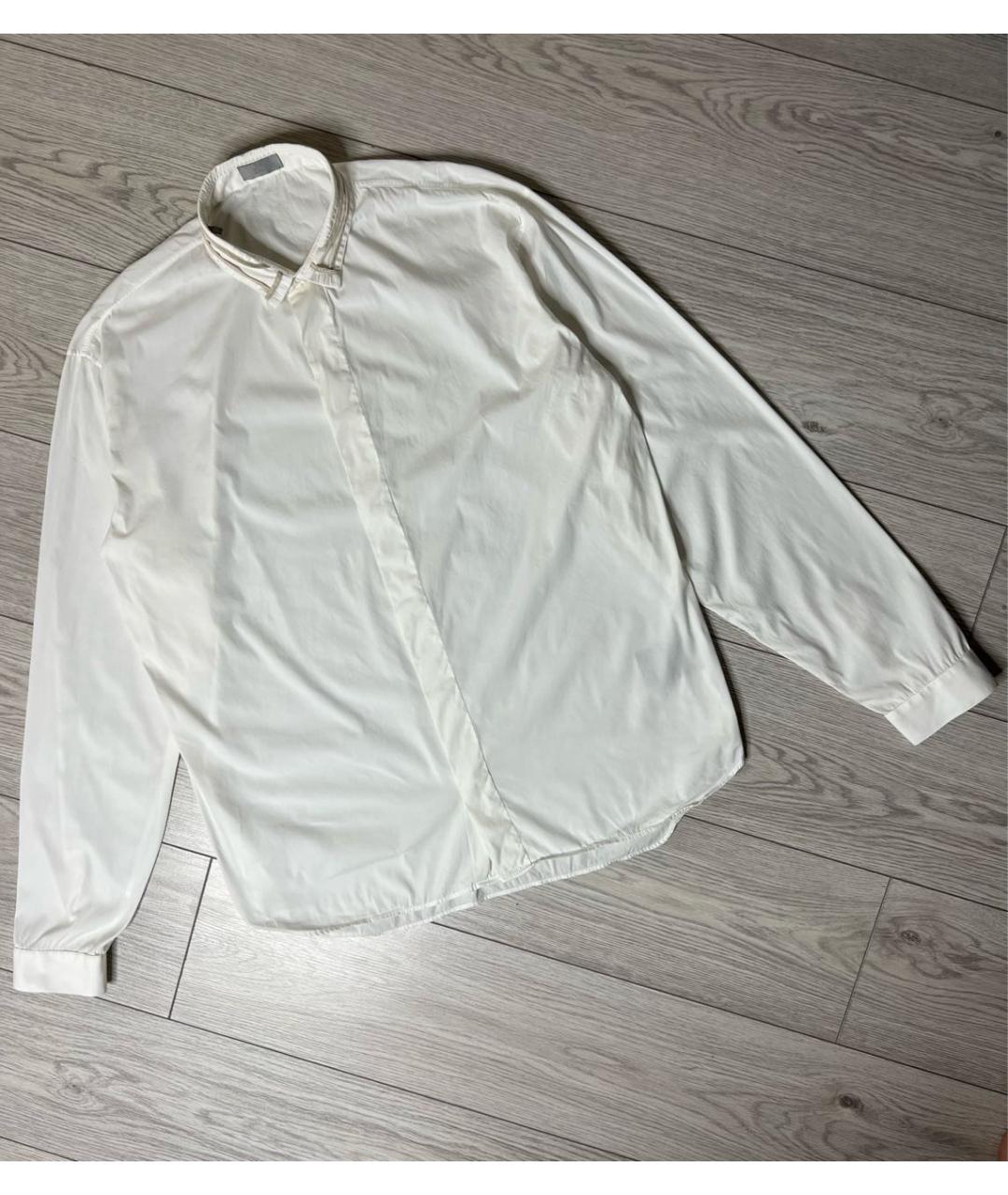 CHRISTIAN DIOR Белая хлопко-полиэстеровая классическая рубашка, фото 9
