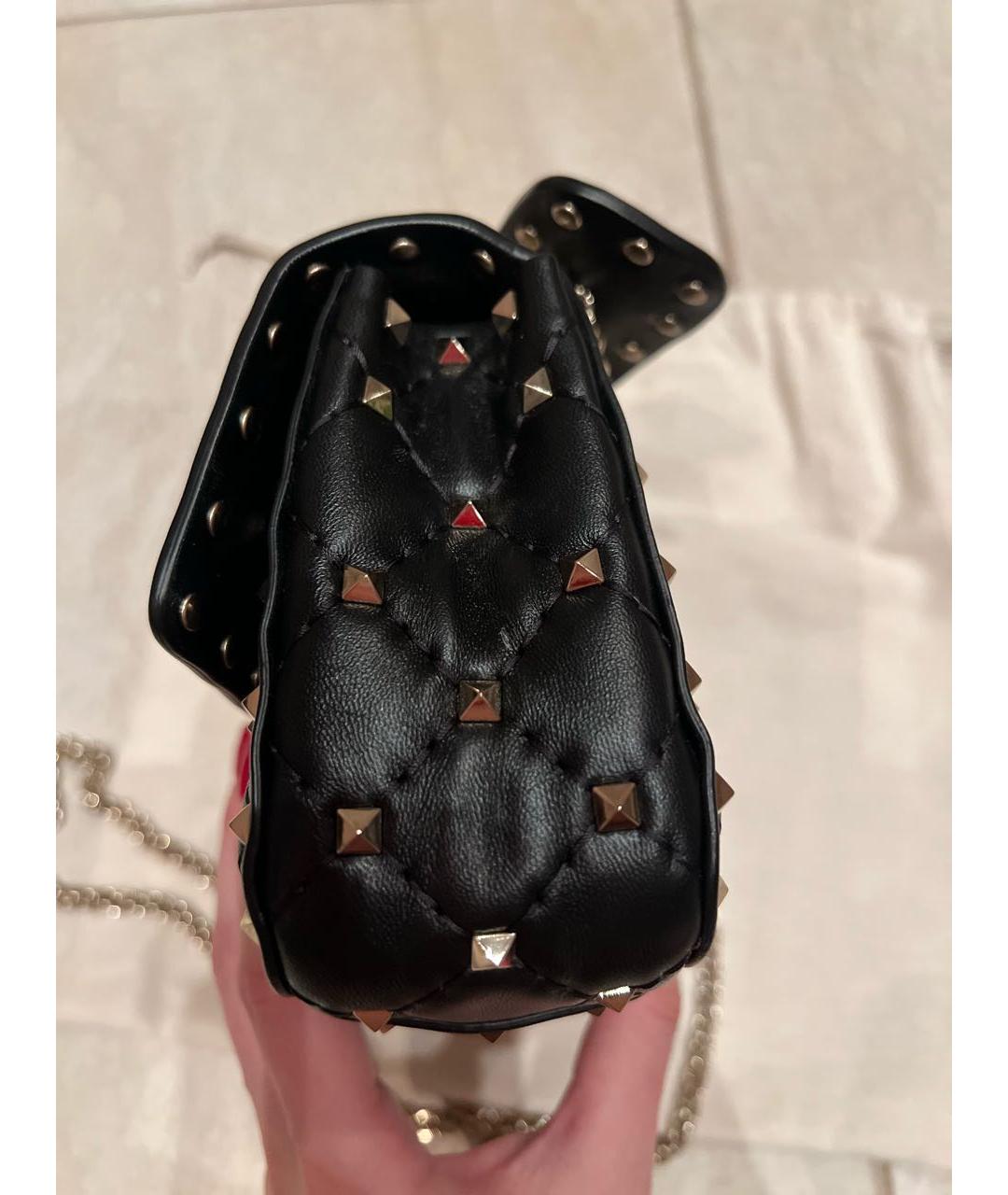 VALENTINO Черная кожаная сумка через плечо, фото 3