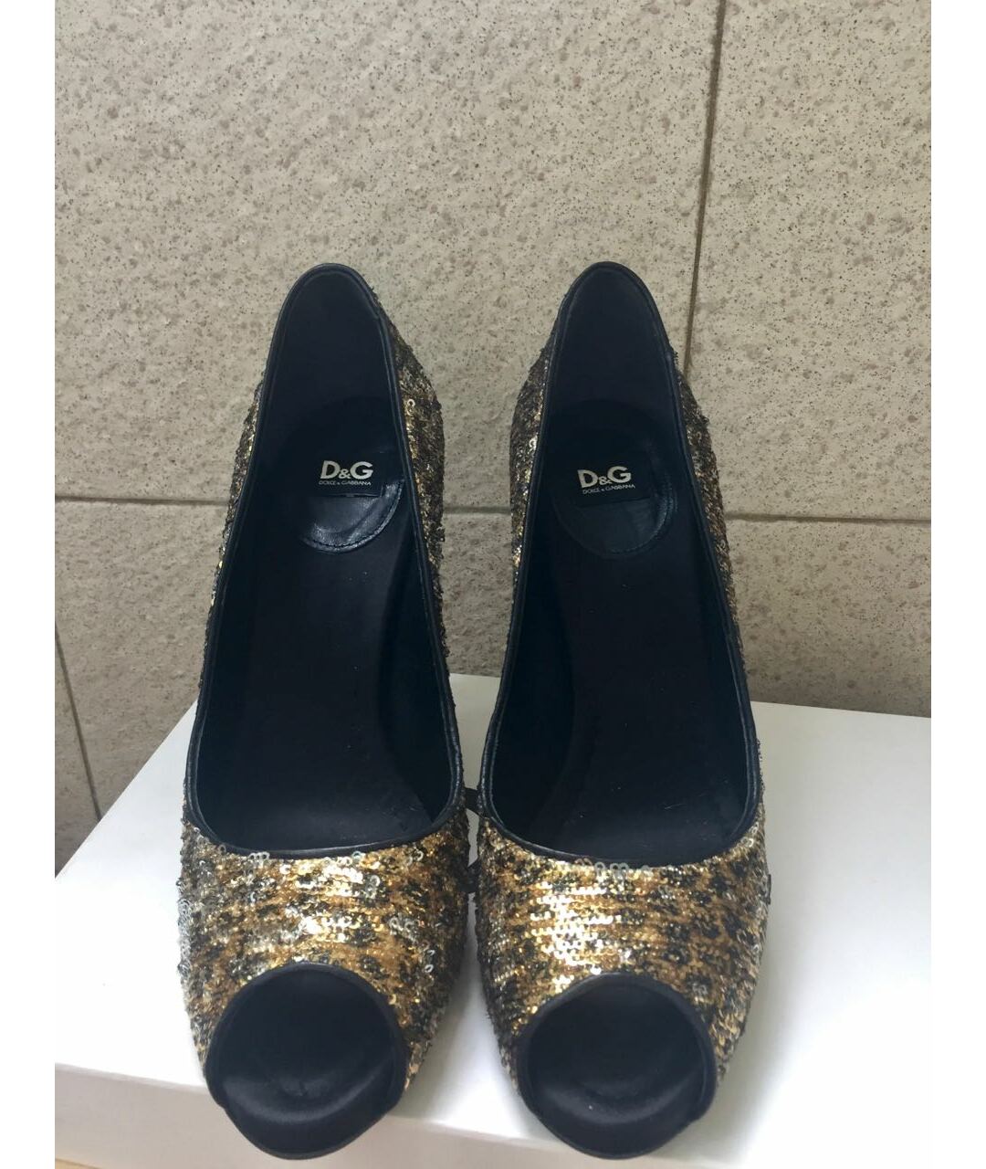 DOLCE&GABBANA Золотые туфли, фото 2