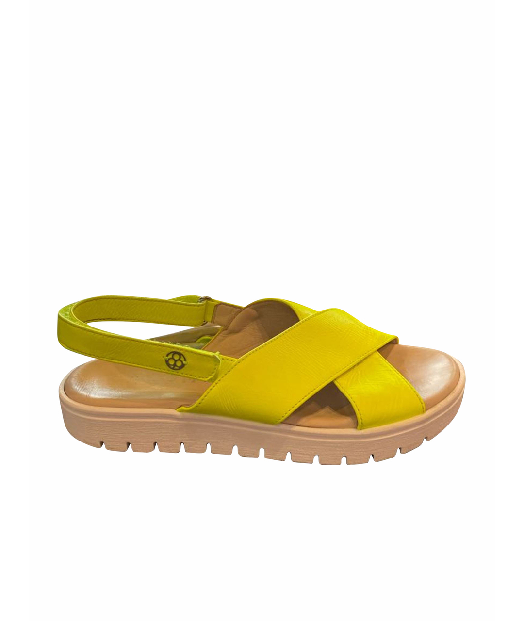 FLORENS Желтые кожаные сандалии и шлепанцы, фото 1