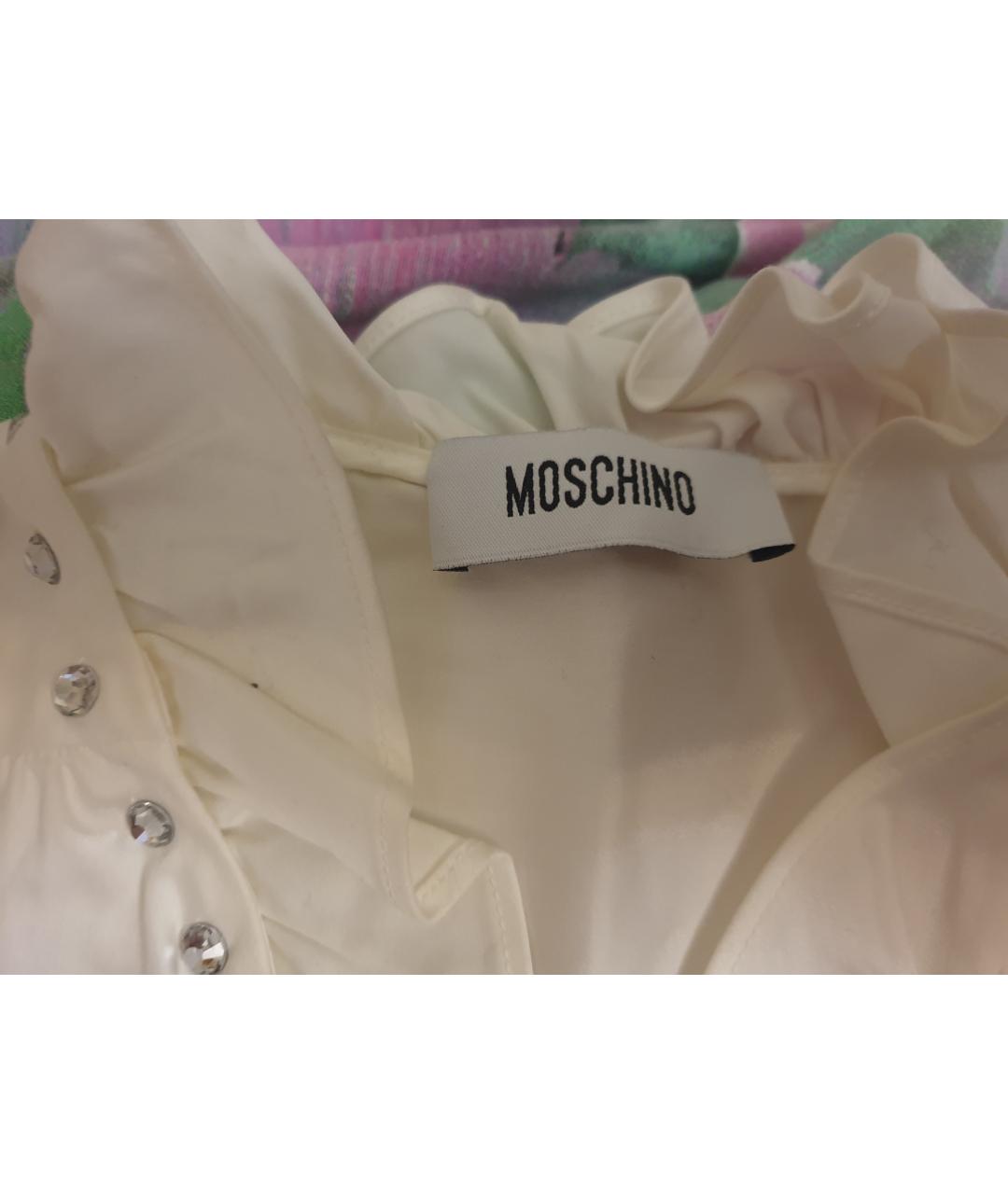 MOSCHINO Белая хлопковая блузы, фото 3