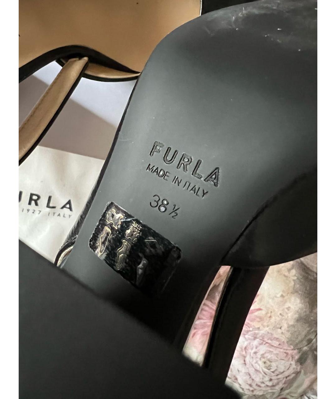 FURLA Черные кожаные туфли, фото 6