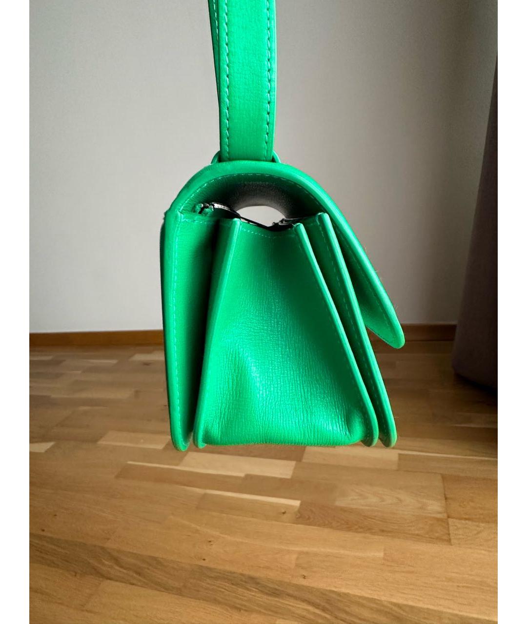BALENCIAGA Зеленая кожаная сумка через плечо, фото 4