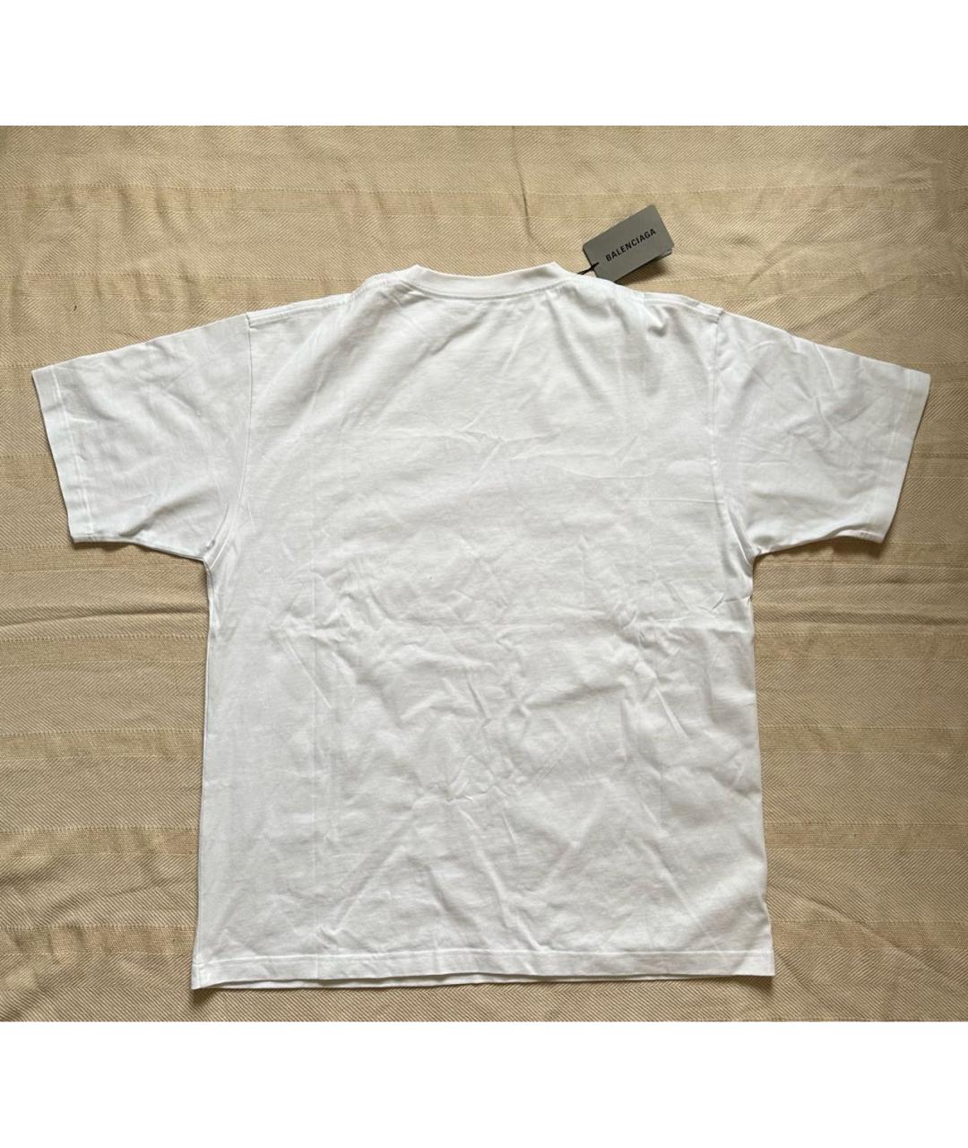 BALENCIAGA Белая хлопковая футболка, фото 2