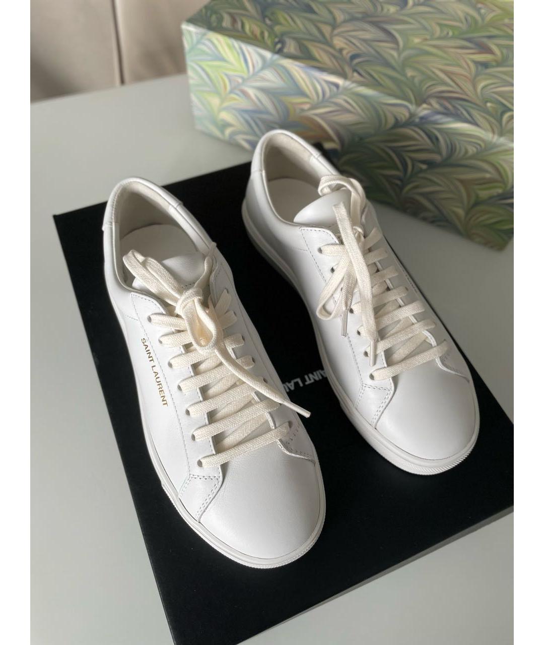 SAINT LAURENT Белые кожаные кеды, фото 3