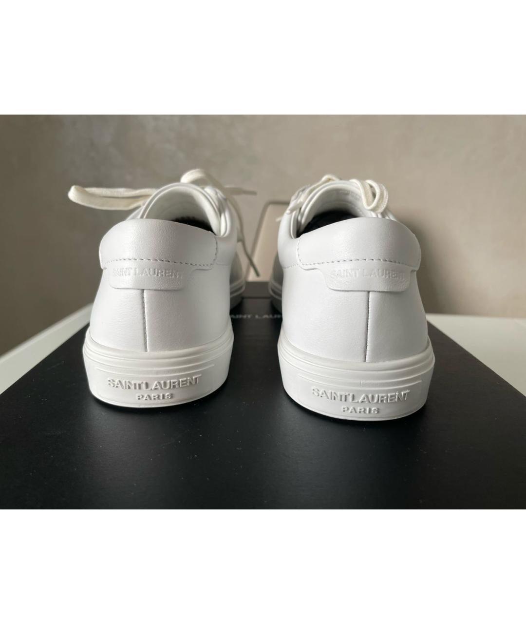 SAINT LAURENT Белые кожаные кеды, фото 5