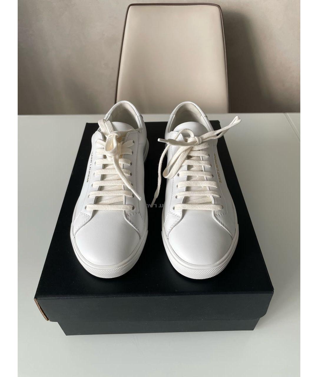 SAINT LAURENT Белые кожаные кеды, фото 4