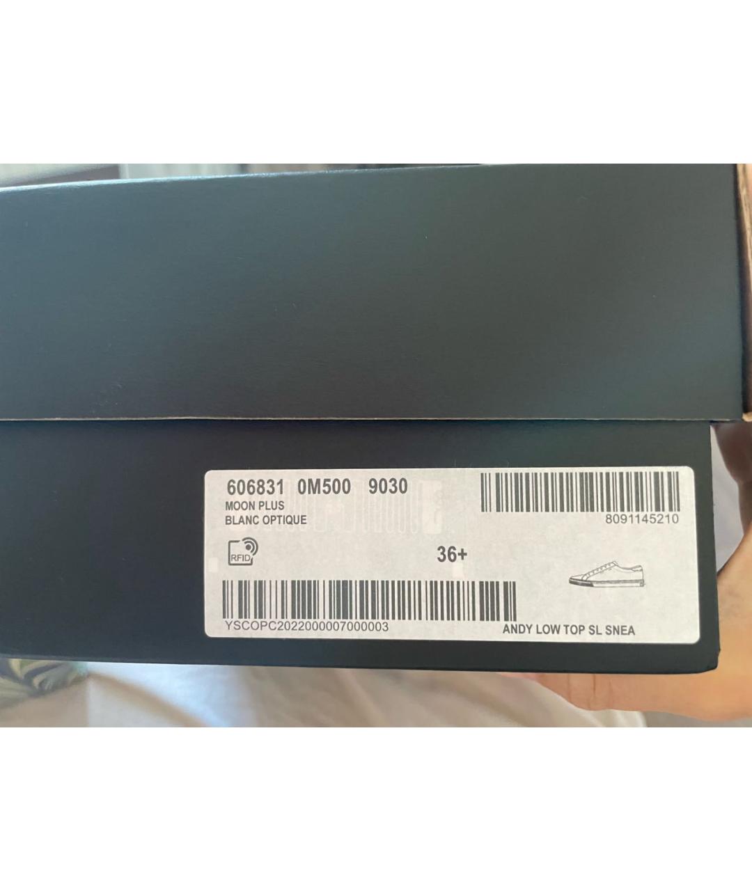 SAINT LAURENT Белые кожаные кеды, фото 7