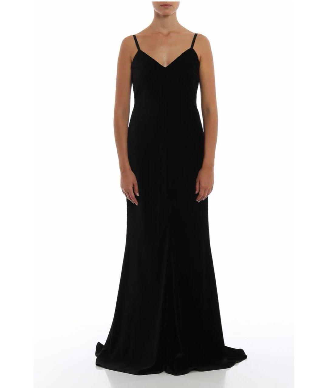 MAX MARA Черное полиэстеровое вечернее платье, фото 8