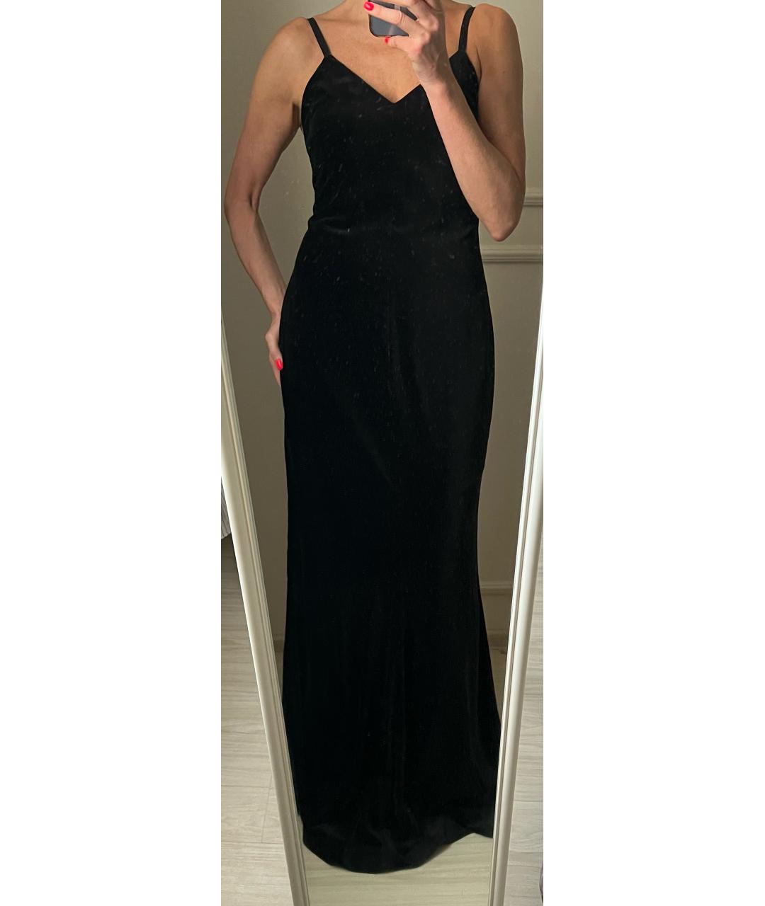 MAX MARA Черное полиэстеровое вечернее платье, фото 6