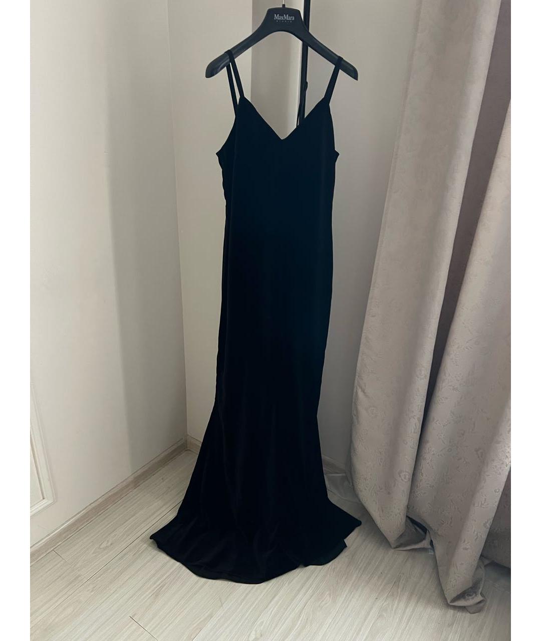 MAX MARA Черное полиэстеровое вечернее платье, фото 4