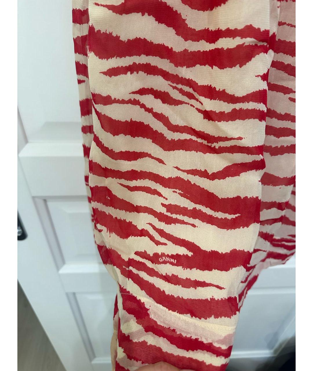 GANNI Красная креповая юбка макси, фото 4