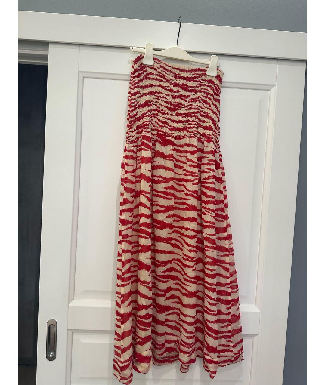 GANNI Красная креповая юбка макси, фото 2