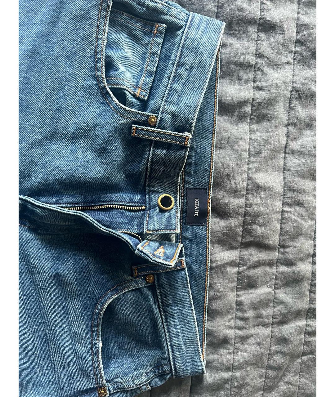 KHAITE Синие хлопковые прямые джинсы, фото 3