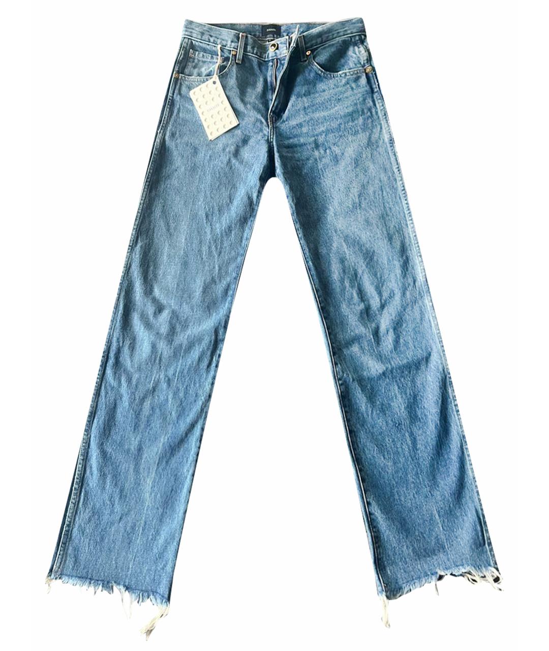 KHAITE Синие хлопковые прямые джинсы, фото 1