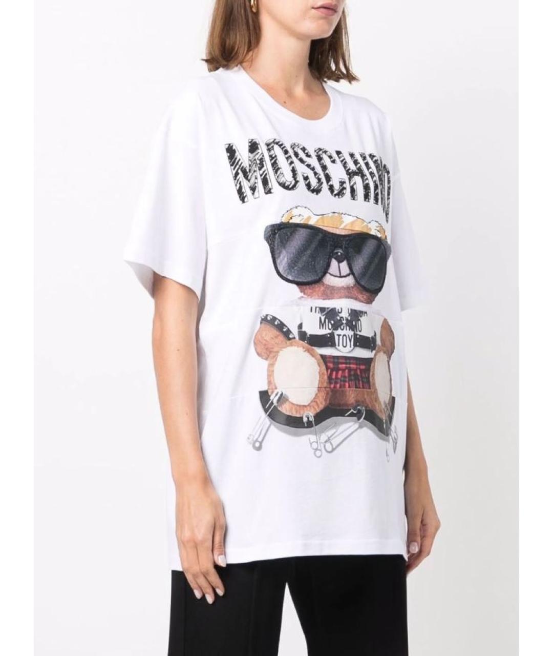 BOUTIQUE MOSCHINO Белая хлопковая футболка, фото 3