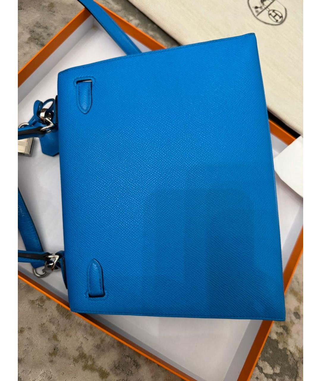 HERMES PRE-OWNED Синяя кожаная сумка с короткими ручками, фото 3