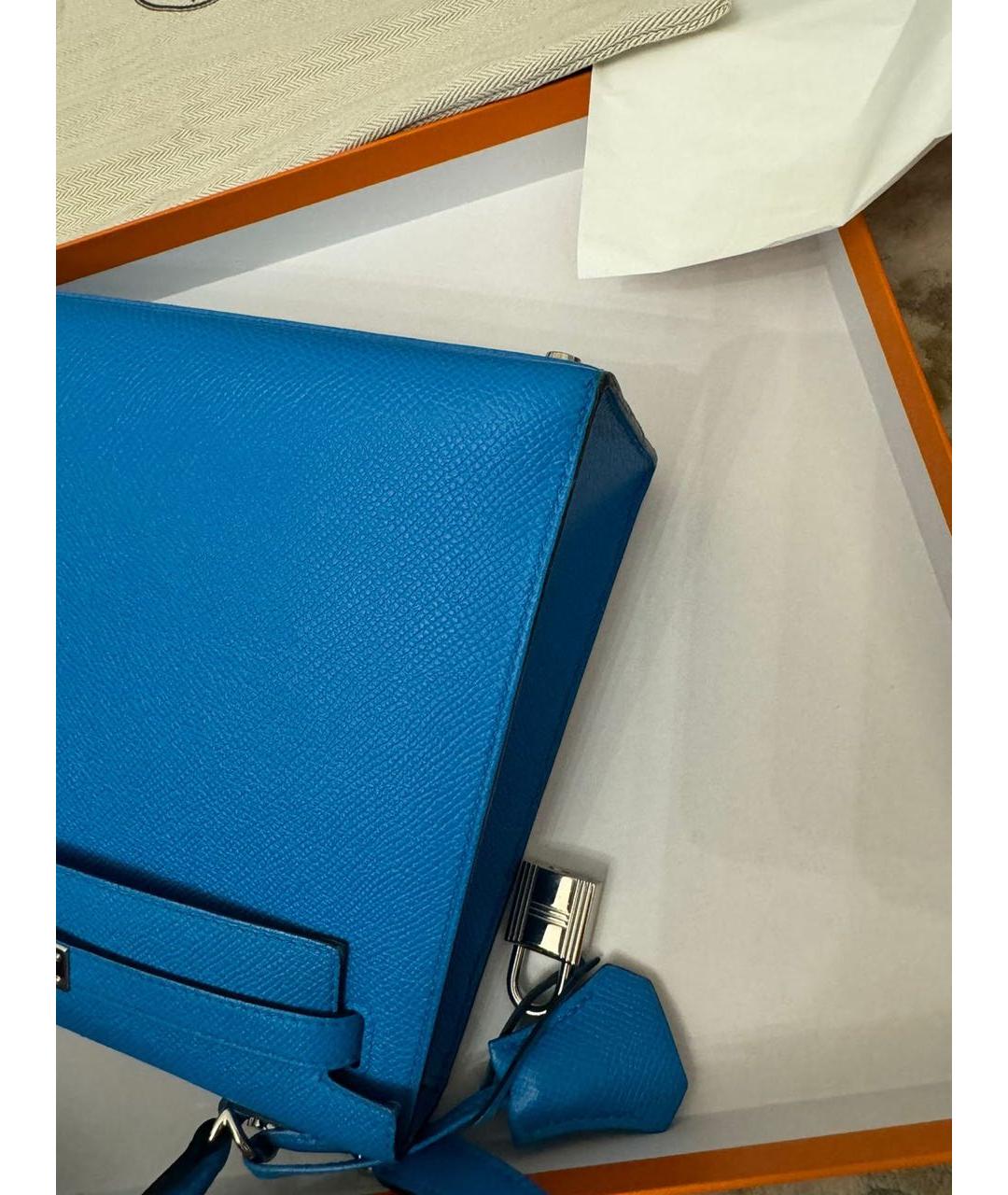 HERMES PRE-OWNED Синяя кожаная сумка с короткими ручками, фото 2