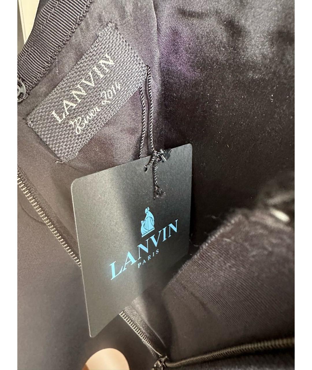 LANVIN Черная шерстяная юбка мини, фото 3