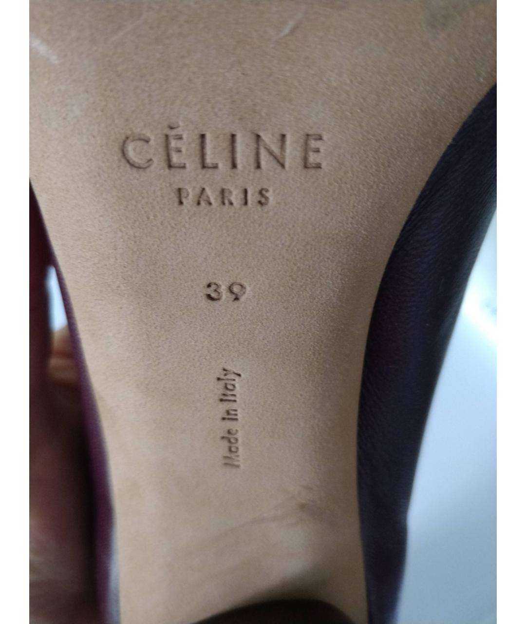 CELINE Бордовые кожаные туфли, фото 5