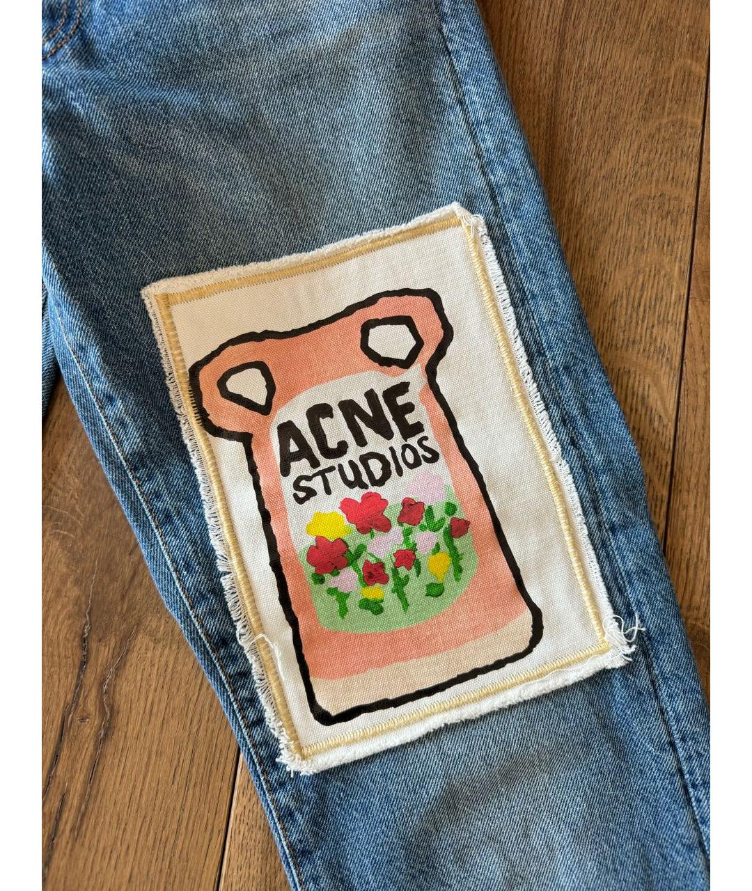 ACNE STUDIOS Синие хлопковые прямые джинсы, фото 4