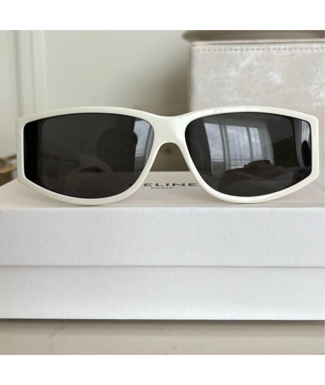 CELINE Белые пластиковые солнцезащитные очки, фото 8