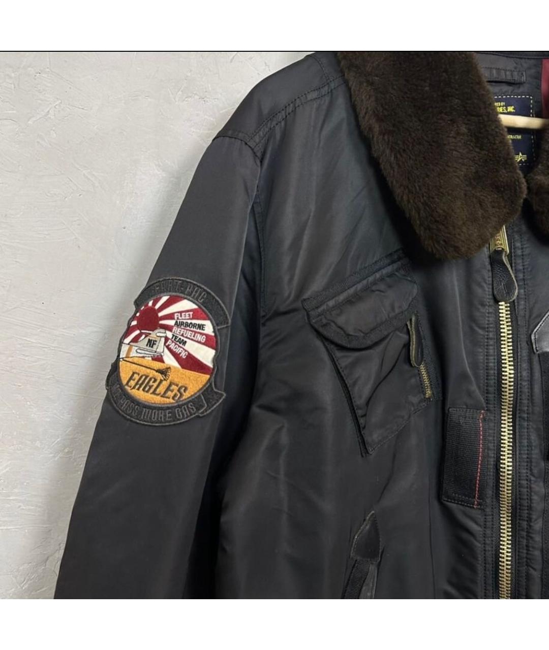 ALPHA INDUSTRIES Черная синтетическая куртка, фото 5