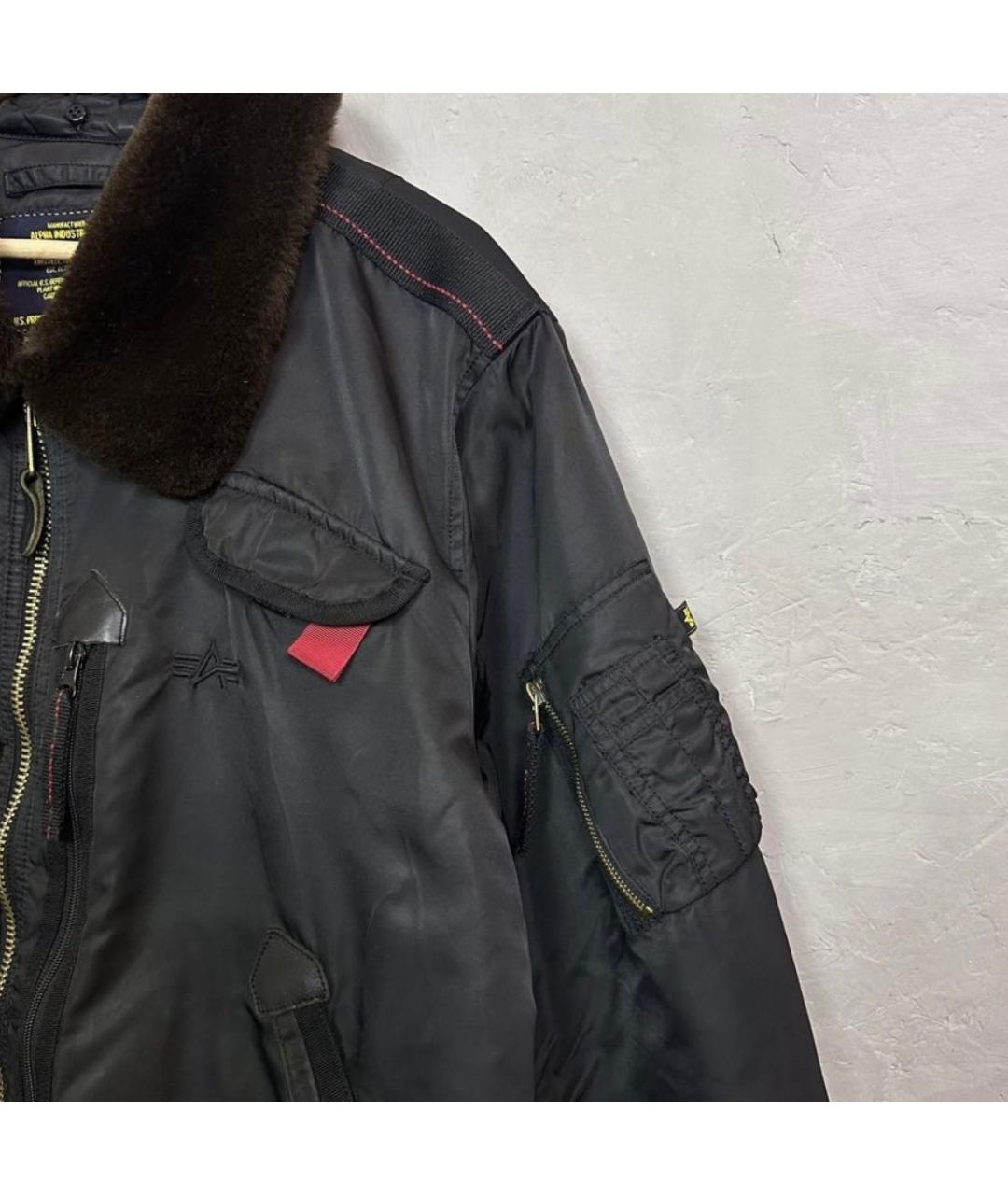 ALPHA INDUSTRIES Черная синтетическая куртка, фото 6