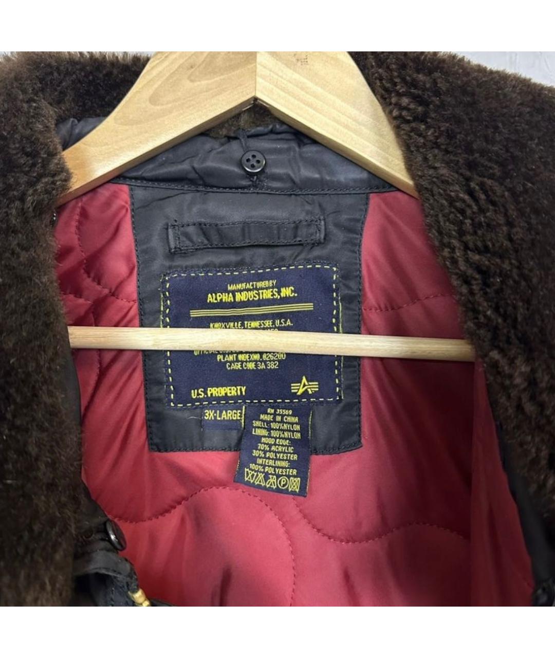 ALPHA INDUSTRIES Черная синтетическая куртка, фото 8