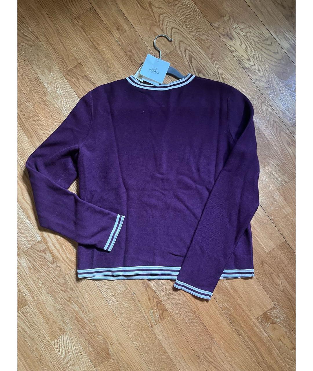 HERMES PRE-OWNED Фиолетовый хлопковый джемпер / свитер, фото 2