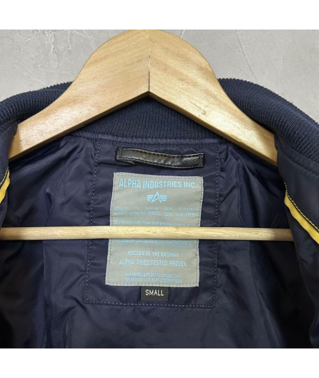 ALPHA INDUSTRIES Темно-синяя синтетическая куртка, фото 7