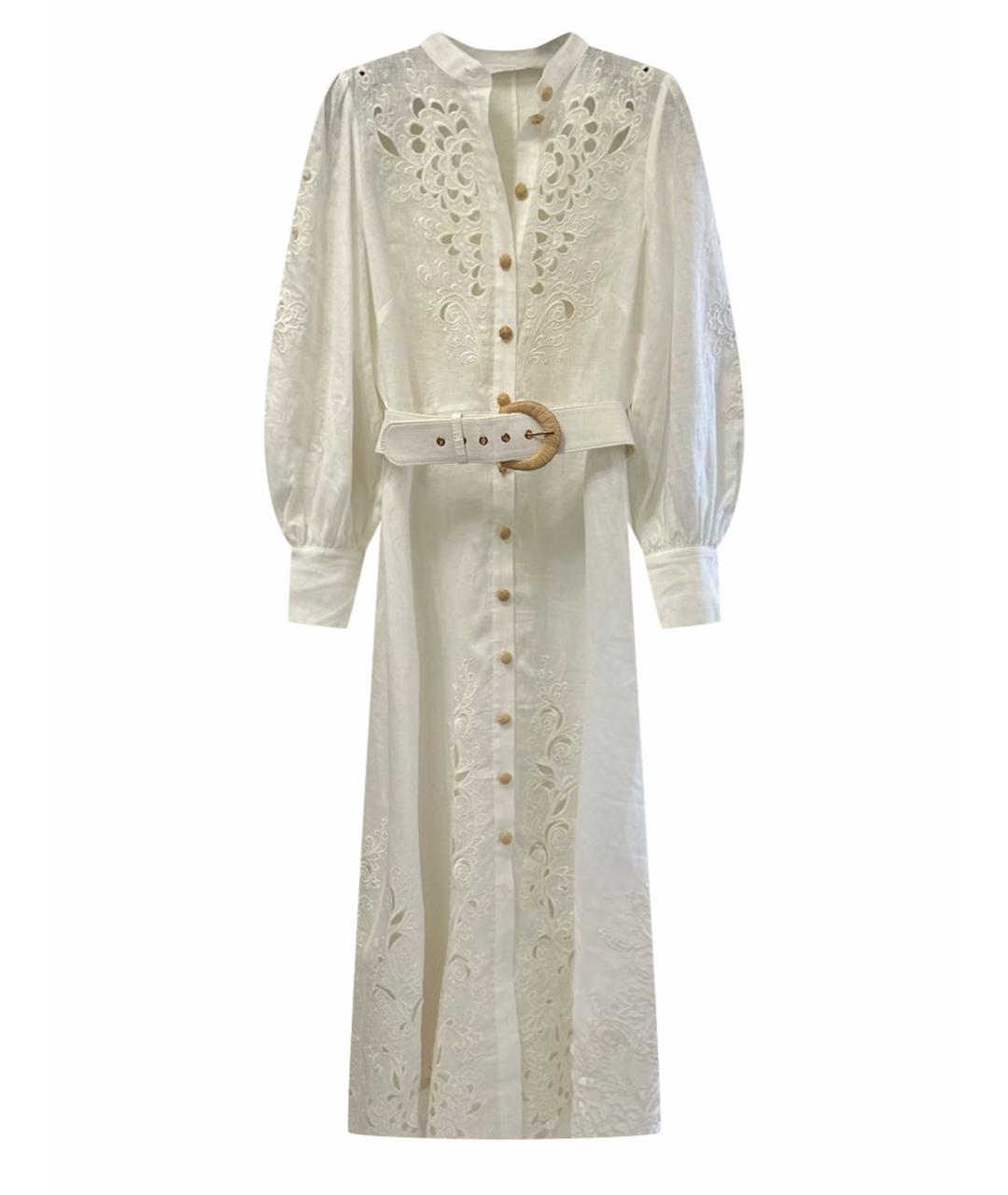 ZIMMERMANN Белое льняное повседневное платье, фото 1